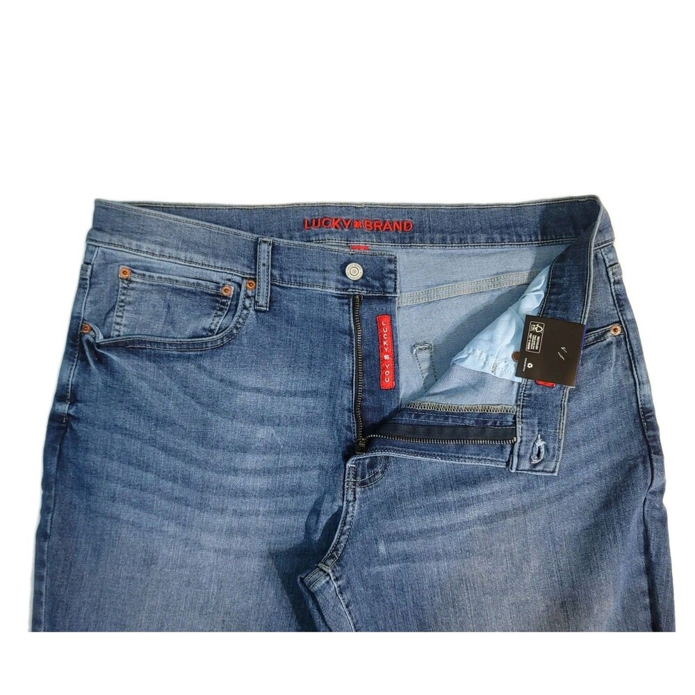 Lucky Brand Mens 223 Straight Stretch Classic 5-Pocket 40x32 Lt Blue Denim Jeans - Picture 7 of 16
